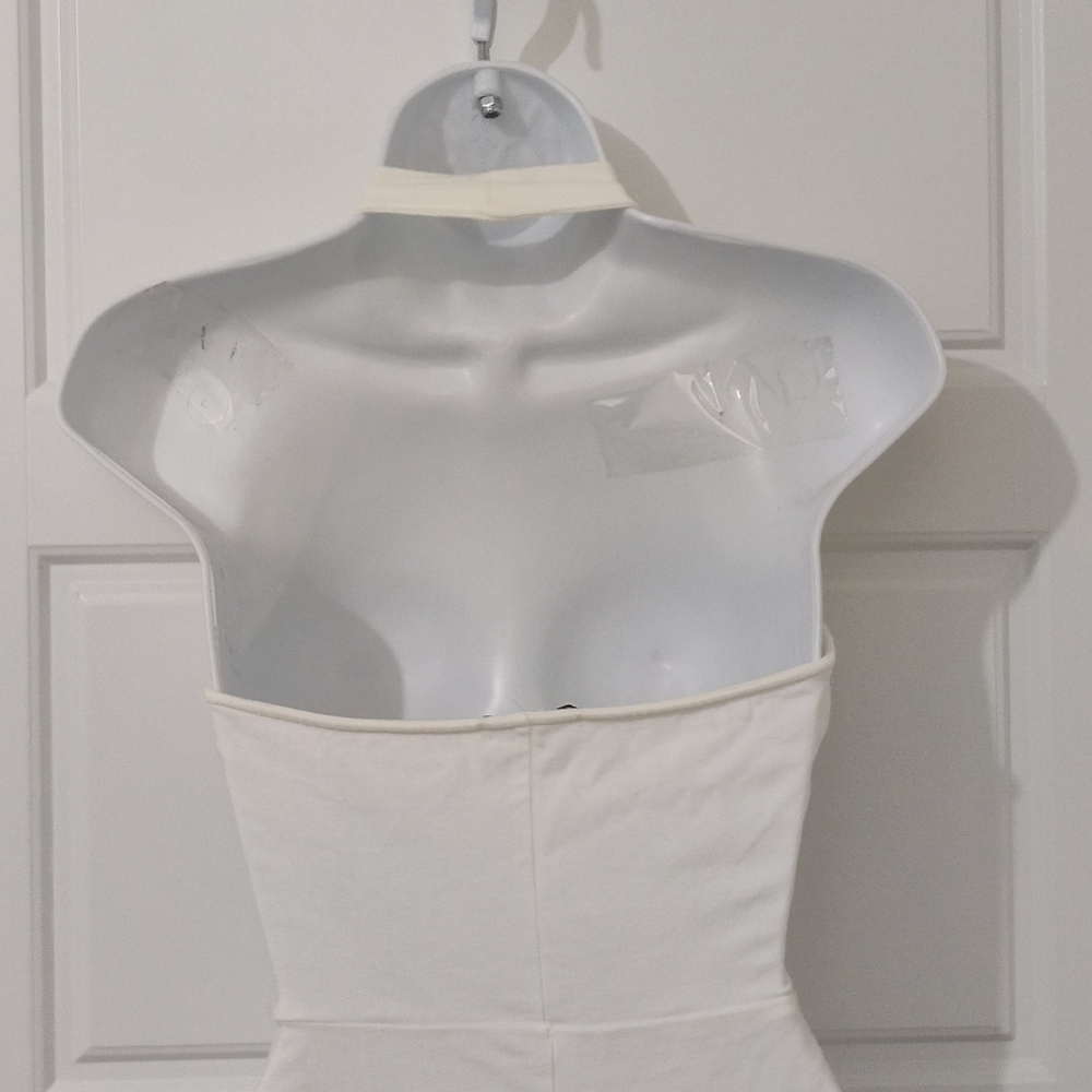 Express Backless Halter Mini Express Solid White … - image 6